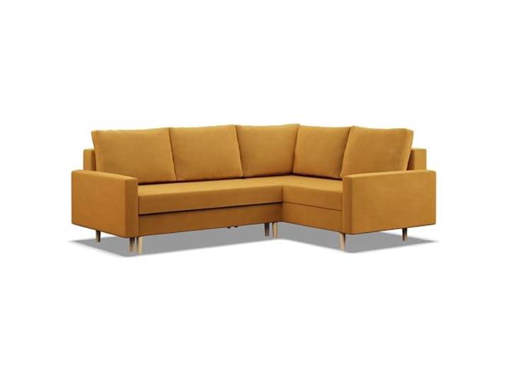 Mebligo - Ecksofa mit Schlaffunktion und Bettkasten Blank, Eckcouch mit Ottomane Rechts, Sofa L Form 226 x 175 x 92 cm, Couch mit Bonellfedern, Ecke Sofa Wohnzimmer, Schlafsofa - Gelb