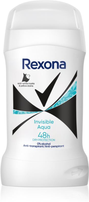Rexona Invisible Aqua antiperspirant stick to treat white and yellow stains 50 ml