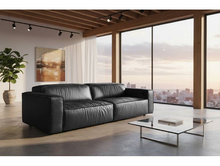 Canapé Noir Microfibre Taeko 295 x 79 x 120cm Fonction à droite Moderne