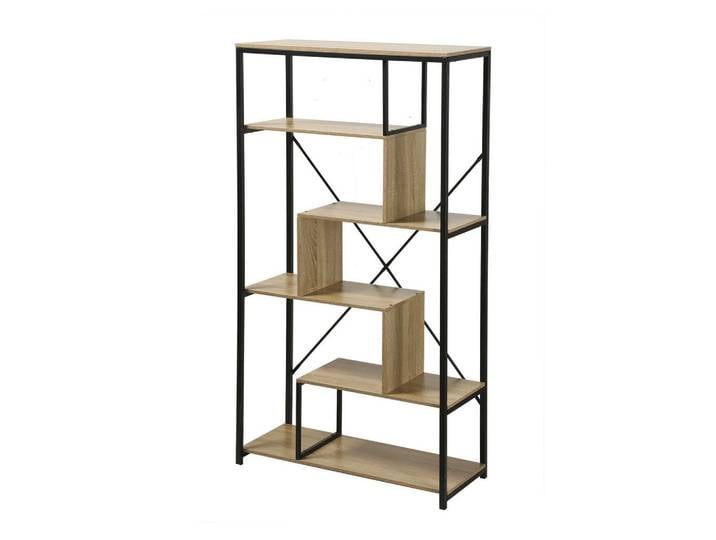 Calicosy Bücherregal mit Regalen auf 6 Etagen H160 cm, Nussbaumfarben, Holzwerkstoff, 34x160x84 cm, Wohnzimmer, Regal, Bücherregale