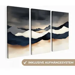 LEINWANDBILD 3er Set Landschaft - Abstrakt - Modern 120x80 cm