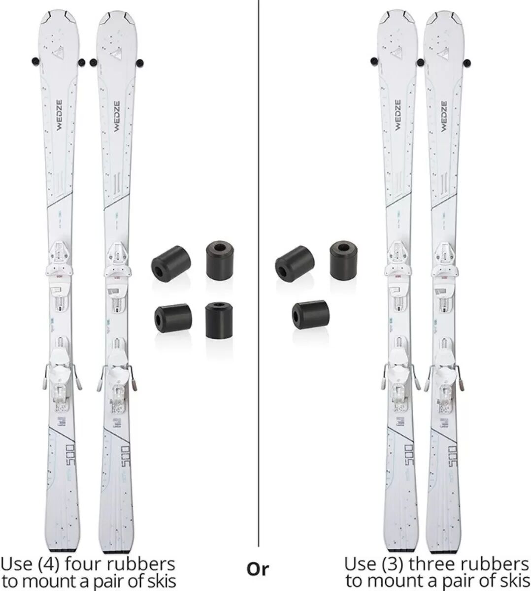 INF Support de Rangement Mural pour Skis, Lot de 8 Pièces