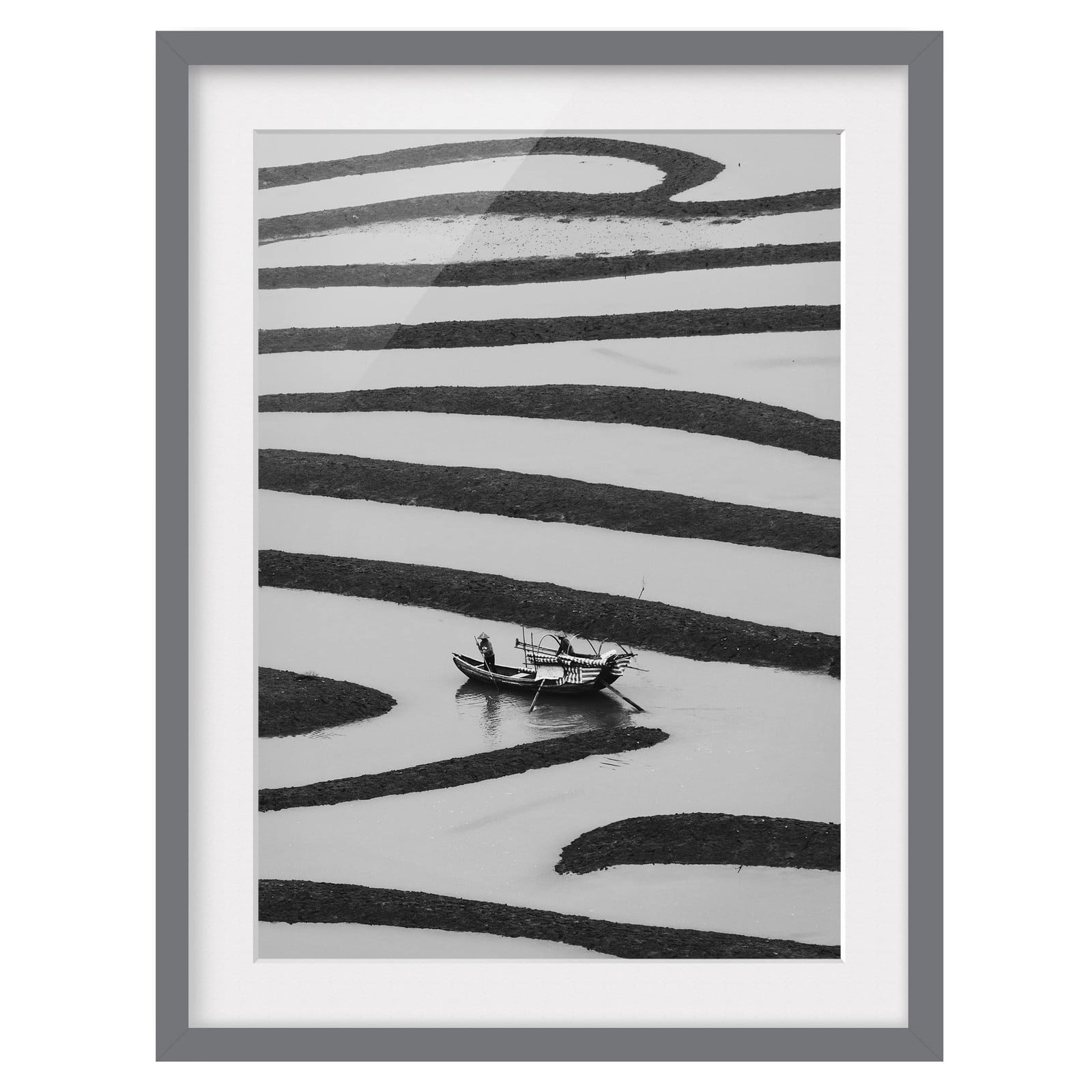 home24 Beauty of Simple Life III Wanddecoratie, Massief Grenenhout, Wit/Zwart, 30 x 40 cm