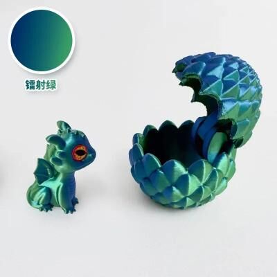 Inspire Select 3D Printed Mini Dragon Toy With Eggs Fantasy Collectible Decor & Gift For Kids radiant Green 1.8 Inches