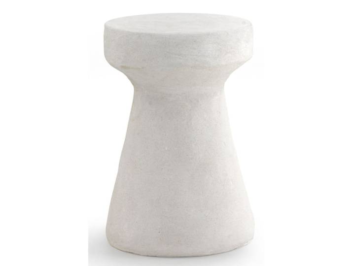 Table d'appoint en polyrésine couleur ciment blanc