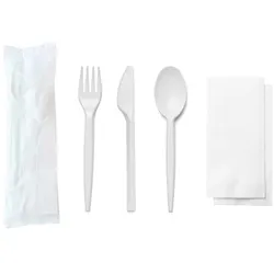 Ekoe Plastic Free Solutions Ekoe Tris CPLA Besteck im kompostierbaren Beutel 200 Stück