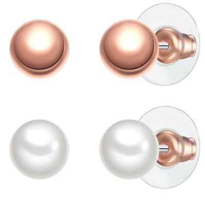 Schmuckset YOKOAMII "Set: Y802", rosa (roségold), Schmuck_Sets, Damen, Metall, Schmuckset, mit Muschelkernperle