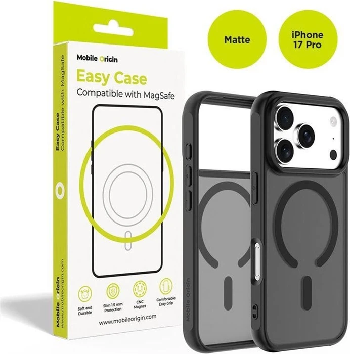 Mobile Origin Hybrid MagSafe Case Matte Black iPhone 17 Pro