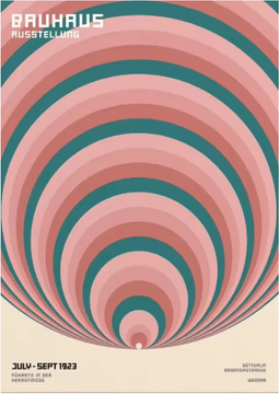 Inspire Picks Abstract Bauhaus Orange Wall Art Modern Geometric Sunrise Bicycle Poster 19 40x60cm No Frame