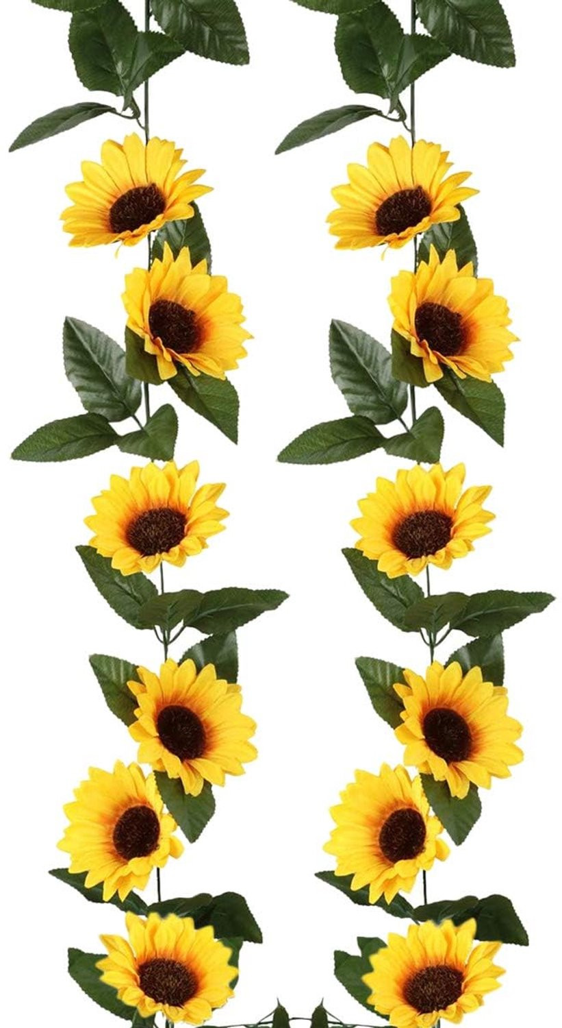 ShopVlot Kunstmatige zonnebloem-slinger van 2,4 m voor sfeervolle decoratie