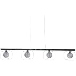 Design Decken Hänge Lampe ALU Kugel Glas Geflecht Wohn Zimmer Chrom Leuchte Brilliant G78372/15