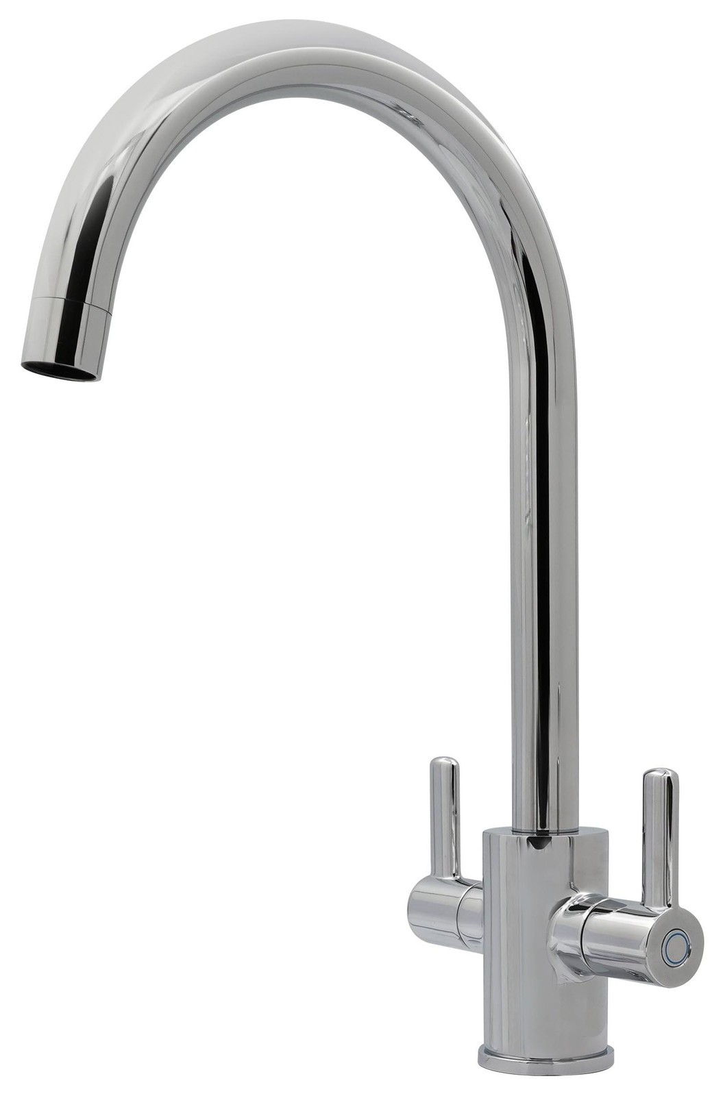 Dripio Keukenmengkraan met twee grepen, chroom, zwenkbare uitloop, modern design