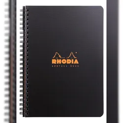 Rhodia 5x Adressbuch A5 Rhodiactive, 80 Blatt 90g, mit Spiralbindung - Schwarz 119970C