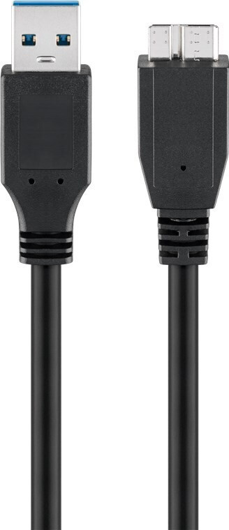 Goobay 95027 USB 3.0 SuperSpeed-kabel, zwart, 3 meter, USB Type A naar Micro-B