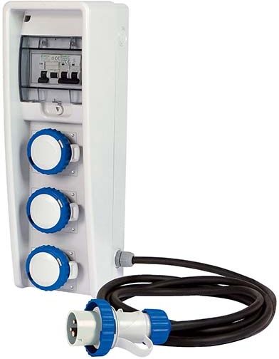 Fanton Quadro Di Distribuzione Serie Ulisse 150 Assemblato Con 3 Prese Cee E Interruttori Differenziali Potenza 3kw  74300