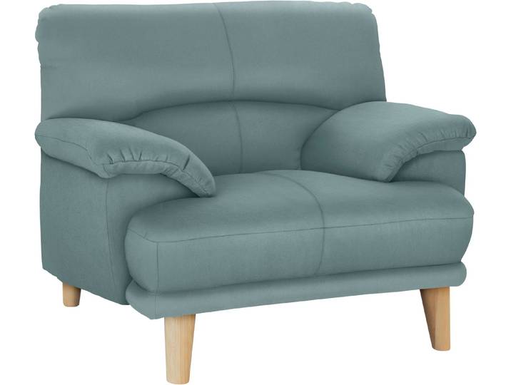 TRENDMANUFAKTUR Sessel Cecilia, Loungesessel, italienisches Design, bequeme Armlehnen, aufwendige Rückenverarbeitung für hohen Sitzkomfort, Holzfuß