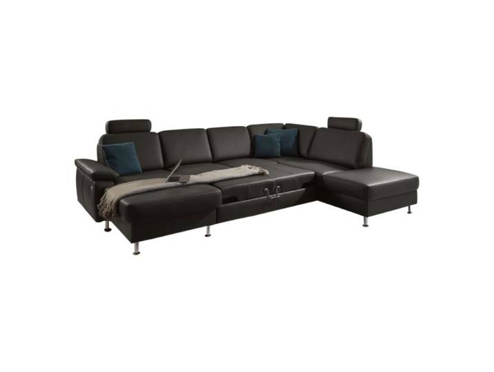 Couchliebe Prato Wohnlandschaft - Echtleder Torro schoko - Schlaffunktion - inkl. Kopfstütze - Ja Schlaffunktion Modern, Zeitlos