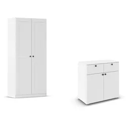 rauch Garderobenschrank und Kommode »Savona« - 91x41x197cm - weiß -