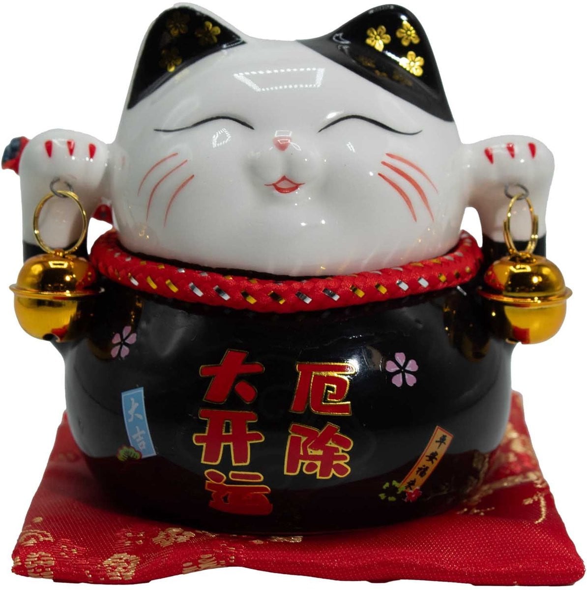 Ancient Wisdom Decoratief keramisch beeld kat multicolor spaarpot