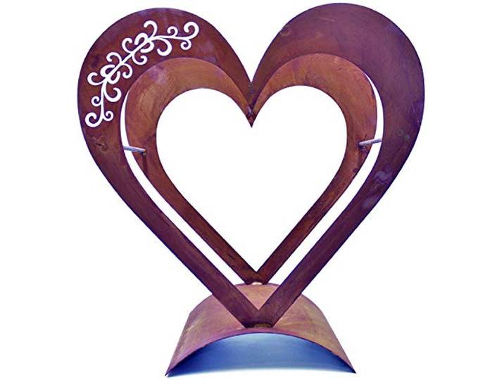 Rostikal Herz Holzregal Metall 50 x 30 cm Kaminholzregal Rost Deko Valentinstag