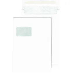Securitex, Versandtasche + Luftpolstertasche, Faltenversandtasche, C4, weiá, mit Fenster (100 Stk.)