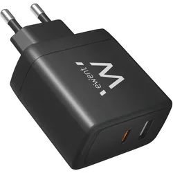 Ewent EW1330 (65 W, 2 Ports), USB Ladegerät, Schwarz