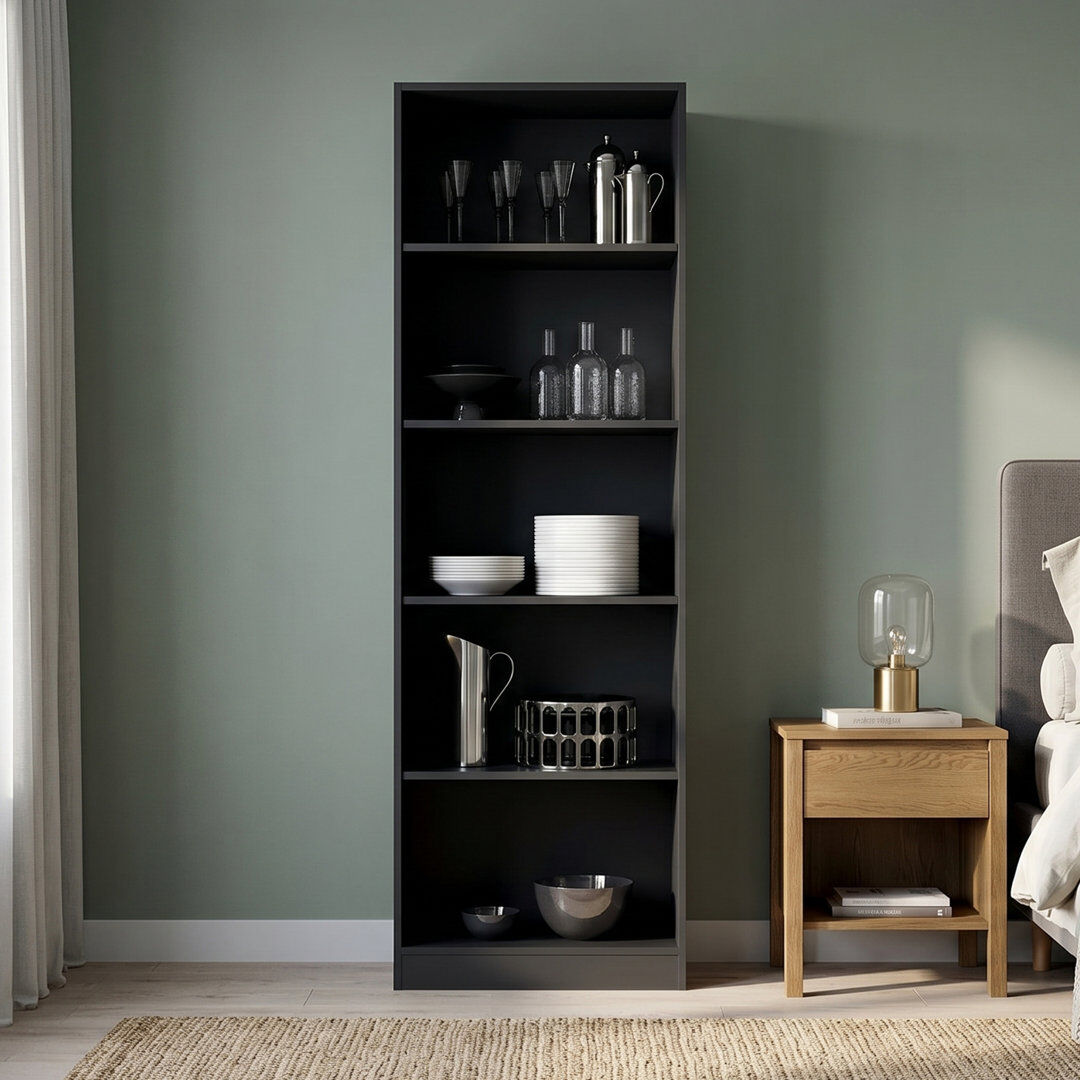 17 Stories Paridhi 182 cm H Solid Wood Bookcase (5 Shelves) 71.65"H x 23.62"W x 11.81"D