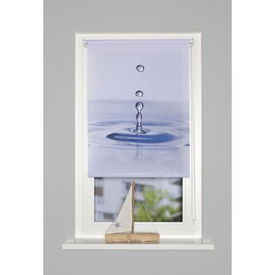 Raffrollo HOME WOHNIDEEN "FARO" Gr. 3, blau, B:70cm H:150cm, Obermaterial: 100% Polyester, Raffrollos, Kettenzugrollo, digital bedruckt