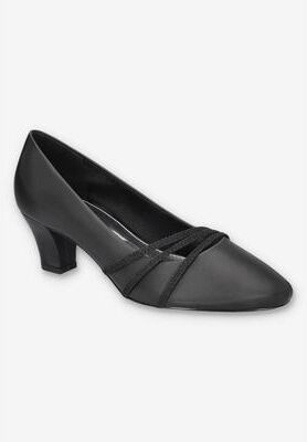 Women's Cristiny Pump by Easy Street in Black Satin (Size 10 M)