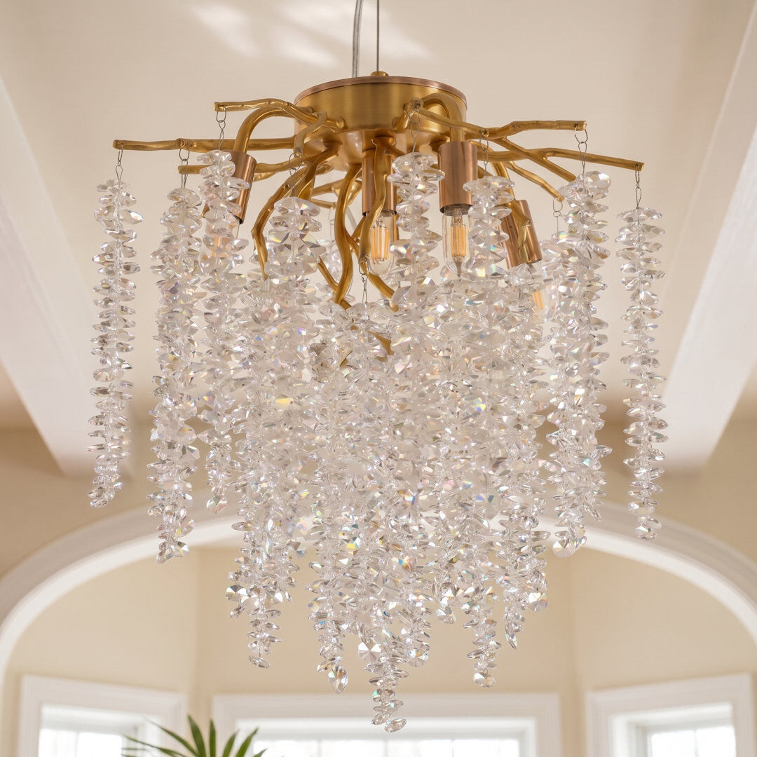 Fairmont Park Modern Gold Tree Branch Crystal Chandelier, 12", G9 (No Bulb) Gold 50cm H X 30cm W X 30cm D