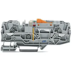 Wago 2006-1671/1000-849 Erdleiter-Trennklemme,mit Prüfmöglichkeit,mit Trennmesserhalter, orange,grau 200616711000849  - 12 Stück