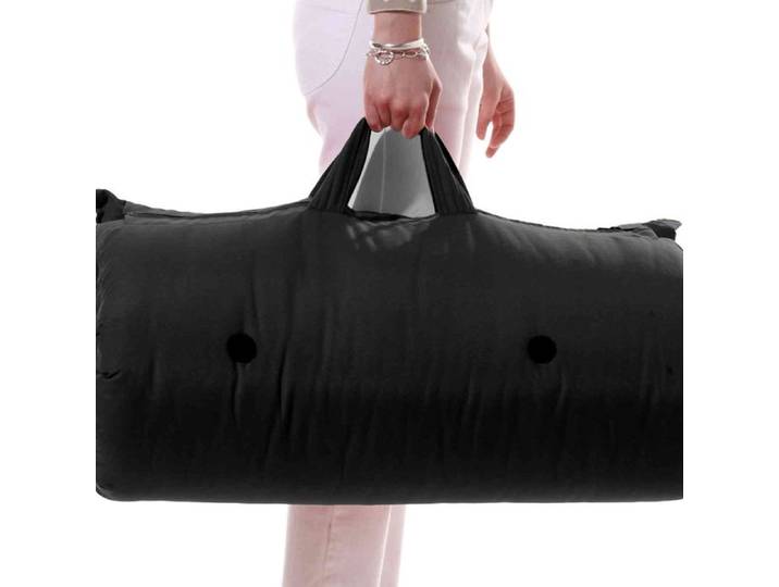 Matelas futon de voyage coton anthracite 70x190 - Anthracite - Garantie 5 ans - Terre de Nuit