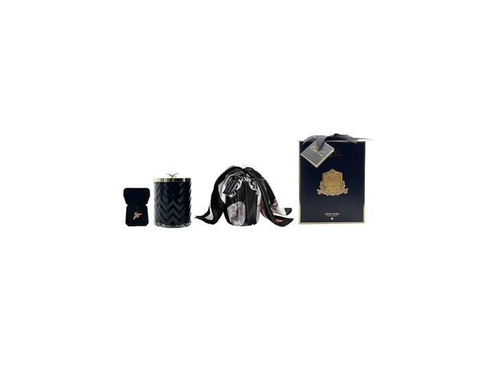 Luxuriöses Geschenkset „Herringbone Black & Gold“, Brenndauer 100 Stunden Côte Noire