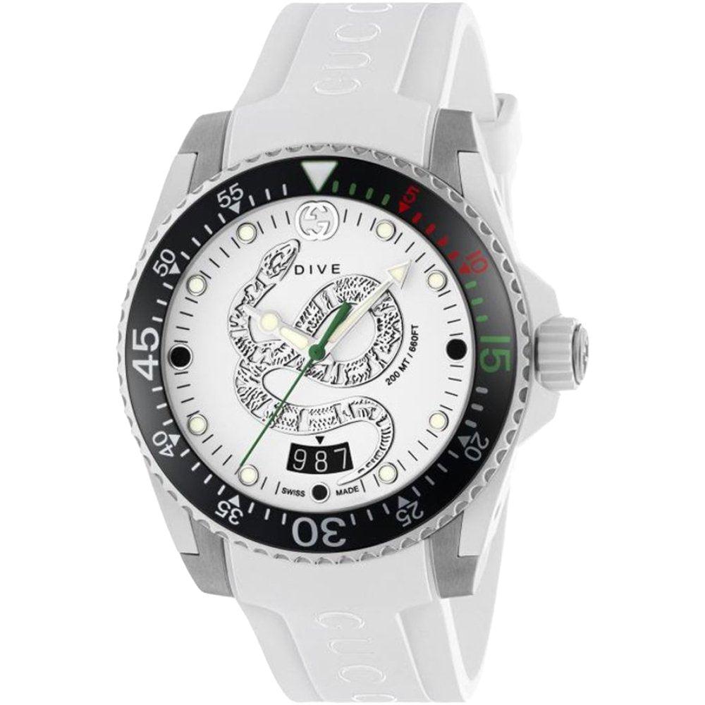 Gucci YA136329 Tauchen weißes Zifferblatt Herrenuhr