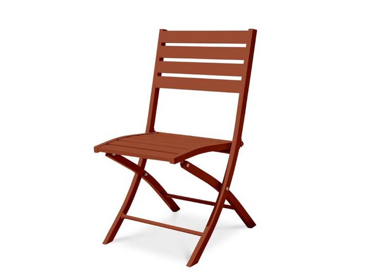 Chaise de jardin pliante en aluminium - Terracotta - MARIUS