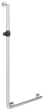 Hewi System 900 Winkelgriff mit Brausehalter 900.33.2004092 1250 x 450 mm, Brausehalter Anthrazitgrau, Ausführung rechts