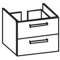 Artiqua 411 Waschtischunterschrank für D-Code 034265 Sangallo Grau quer, 411-WU2L-D30-7152-432 411-WU2L-D30-7152-432