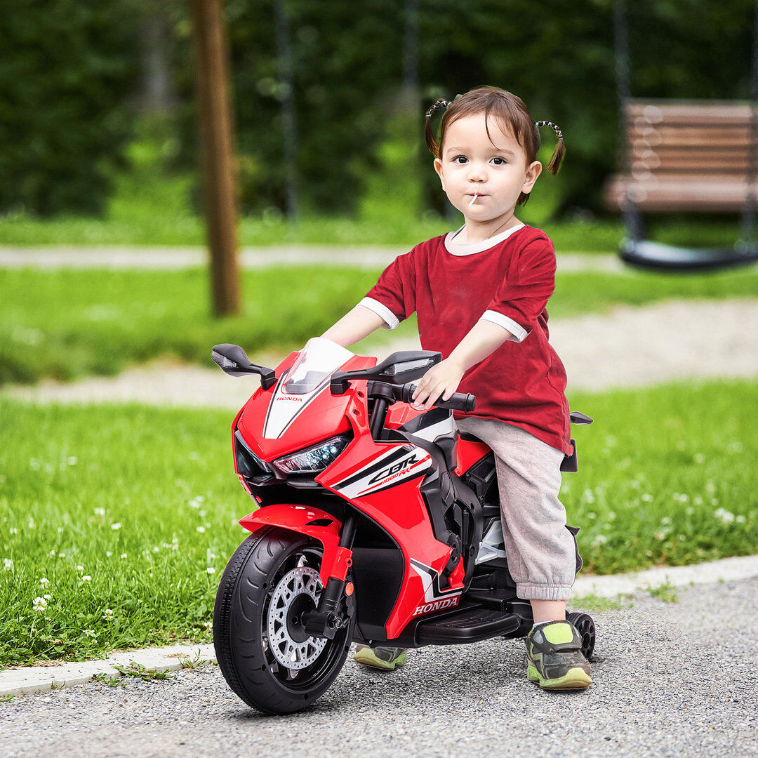 HOMCOM Honda Licensed 6V Kids Electric Motorbike Ride On Car for 3-5 Years Red