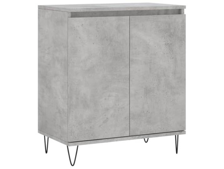 HGFDVCMR Sideboard Betongrau 60x35x70 cm Kommode mit Eisenbeinen Kompakter Beistellschrank in Beton-Optik für Wohnzimmer & Schlafzimmer mit robusten Metallbeinen.