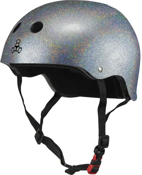 Skate Helm Triple Eight Glitter Sweatsaver (XL-XXL - Silber)