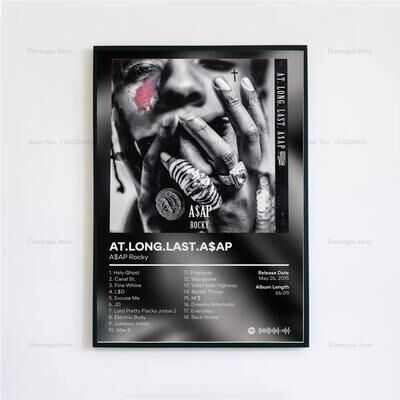Inspired Finds ASAP Rocky Testing Album Cover Canvas Poster Aesthetic Wall Art at Long Last Asap Alt 15.75x19.69in No Frame