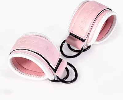 Inspire Essentials Adjustable Wrist Cuffs With Neoprene Padding For Cable Machine And Resistance Band Training pink 2pcs