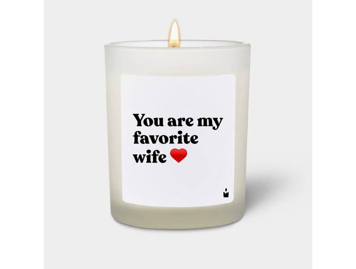 Duftkerze Weiss Woody You are my favorite wife