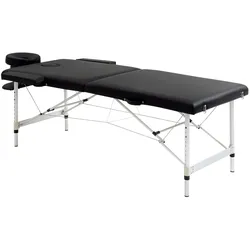 MASSAGELIEGE Kunstleder Aluminium Schwarz