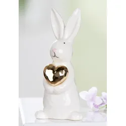 Dekofigur Hase Hoppy Keramik weiß 12,5cm