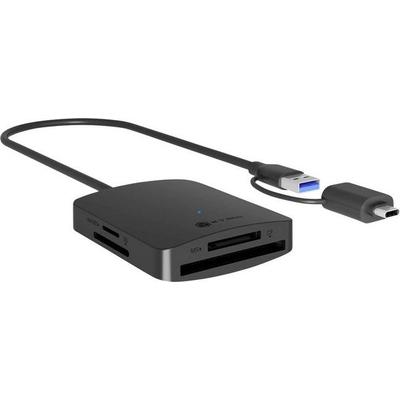 ICY BOX IB-CR302-CU3 Externer Speicherkartenleser USB-A (USB 3.2 Gen 1), USB-C® (USB 3.2 Gen 1) Schwarz