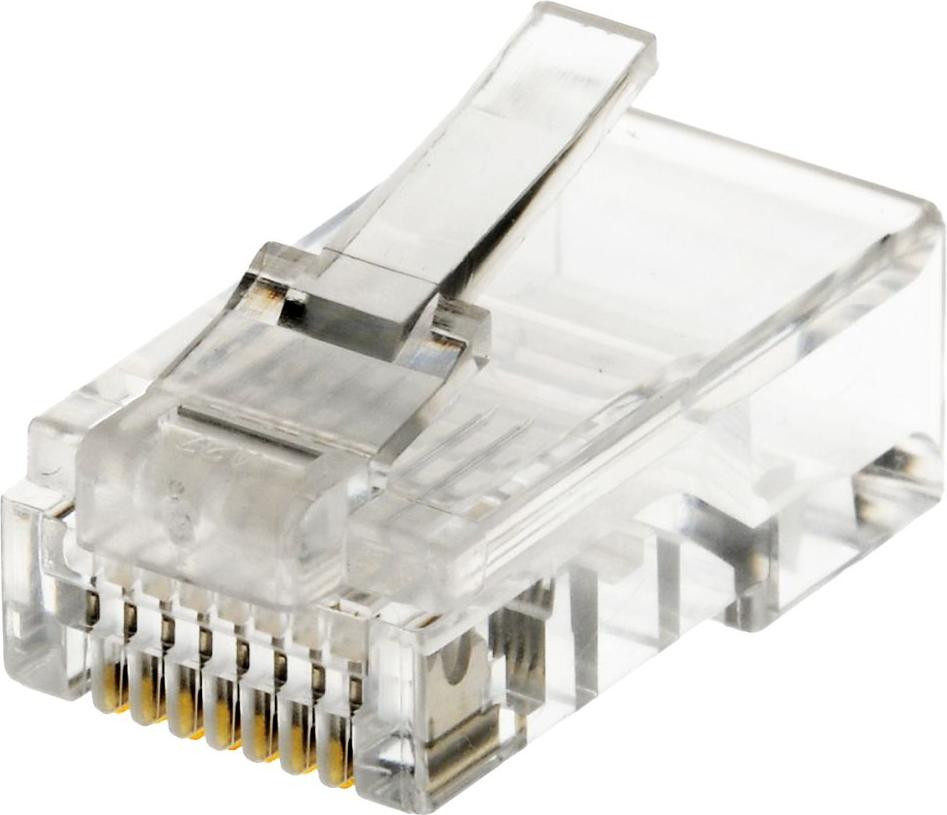S-CONN 8/8 RJ45 connector, Transparant, Verguld