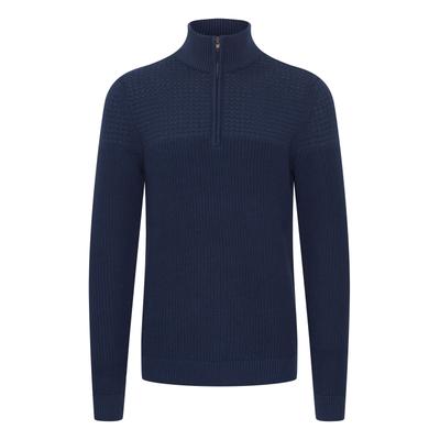 Strickfleece-Pullover 11 PROJECT "Strickpullover PRAdam", Herren, Gr. L, blau (marineblaus), Obermaterial: 100% Baumwolle CO., Pullover