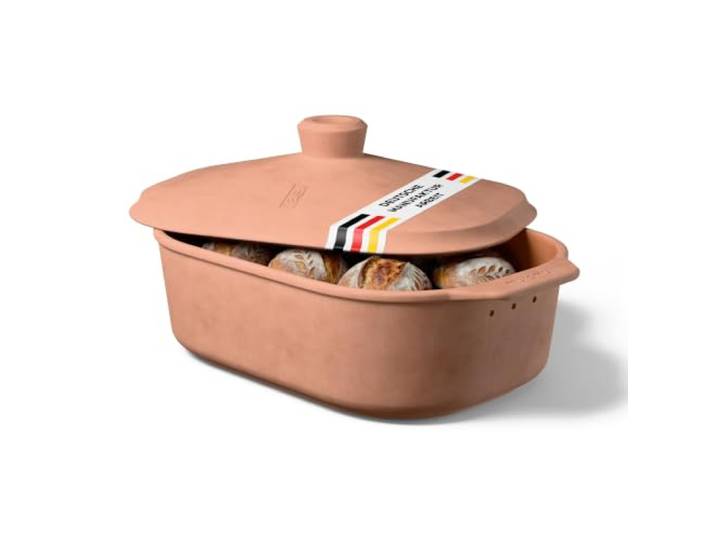 myromy® Brot-Frische-Topf 6 L – Brotkasten & Brottopf aus Keramik TONTOPF BROT – atmungsaktiv · Naturton · Brot frisch halten