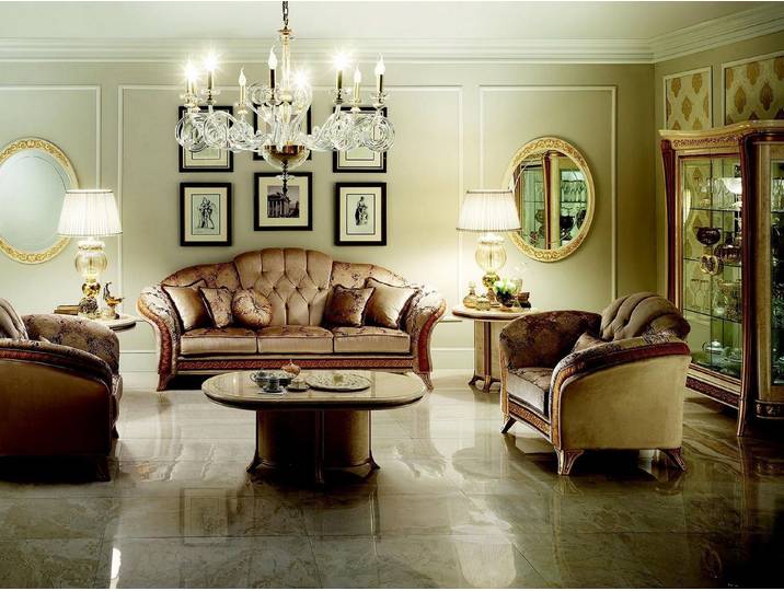 Xlmoebel Polstergarnitur Designer Sofa Couch 3 + 2 im klassischen Barockstil, (3-tlg), Made in Europa
